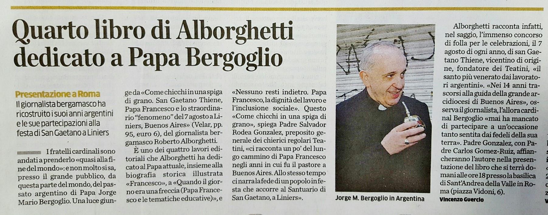 Articolo L'Eco di Bergamo 12/01/2017